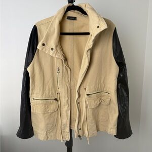 VICI Field Jacket • Size L • Vegan Leather Sleeves
